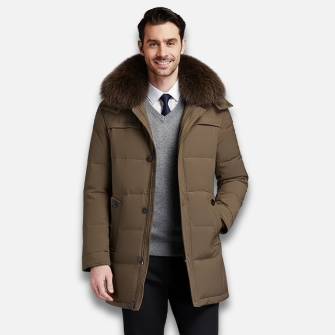 Men’s Long Fur Collar Down Coat Laurel & Legacy