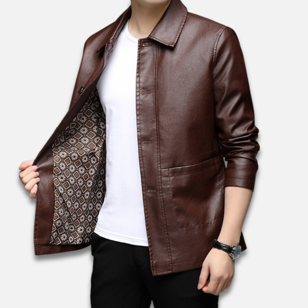 Men’s Structured Leather Jacket Laurel & Legacy