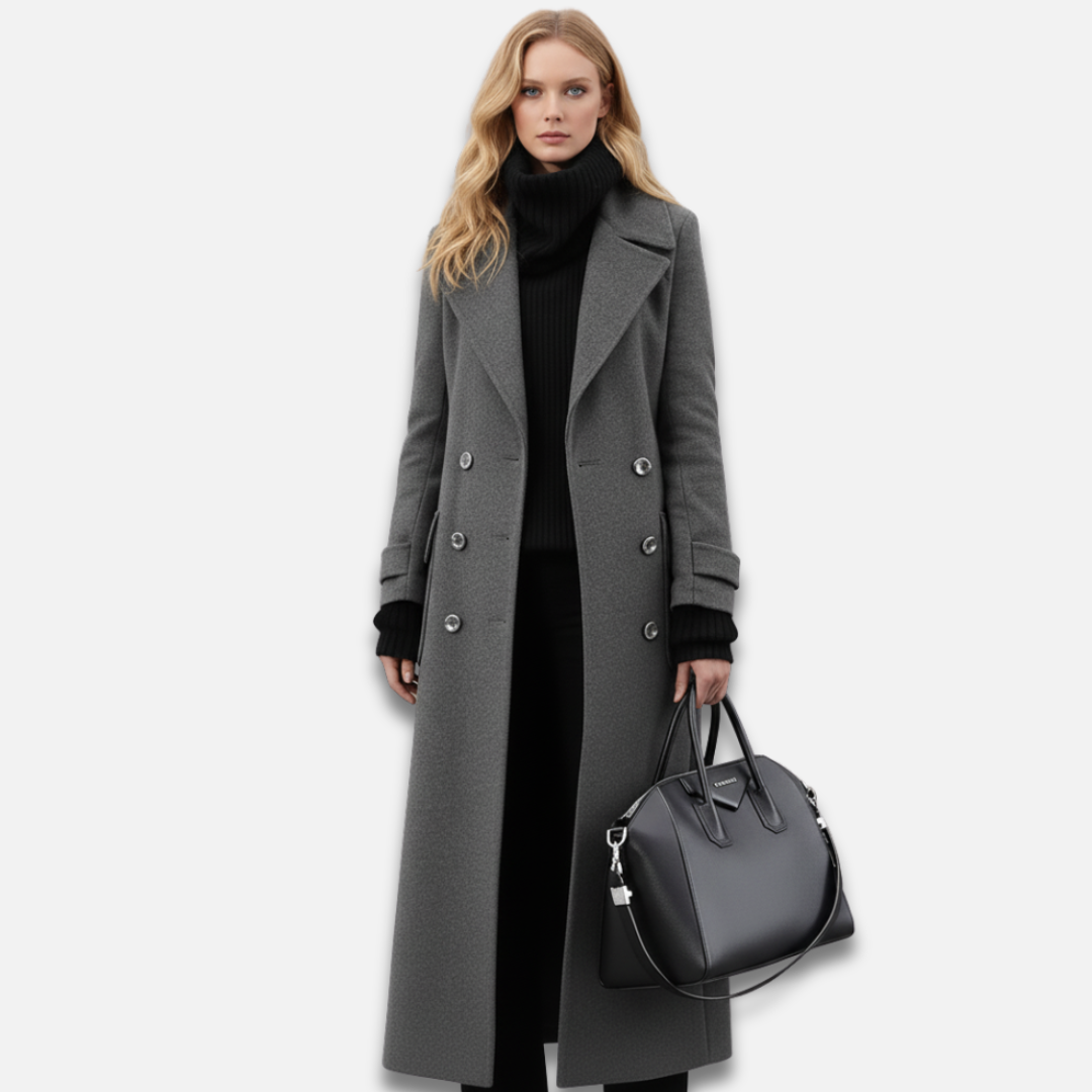 Women’s Double-Breasted Wool Trench Coat Laurel & Legacy