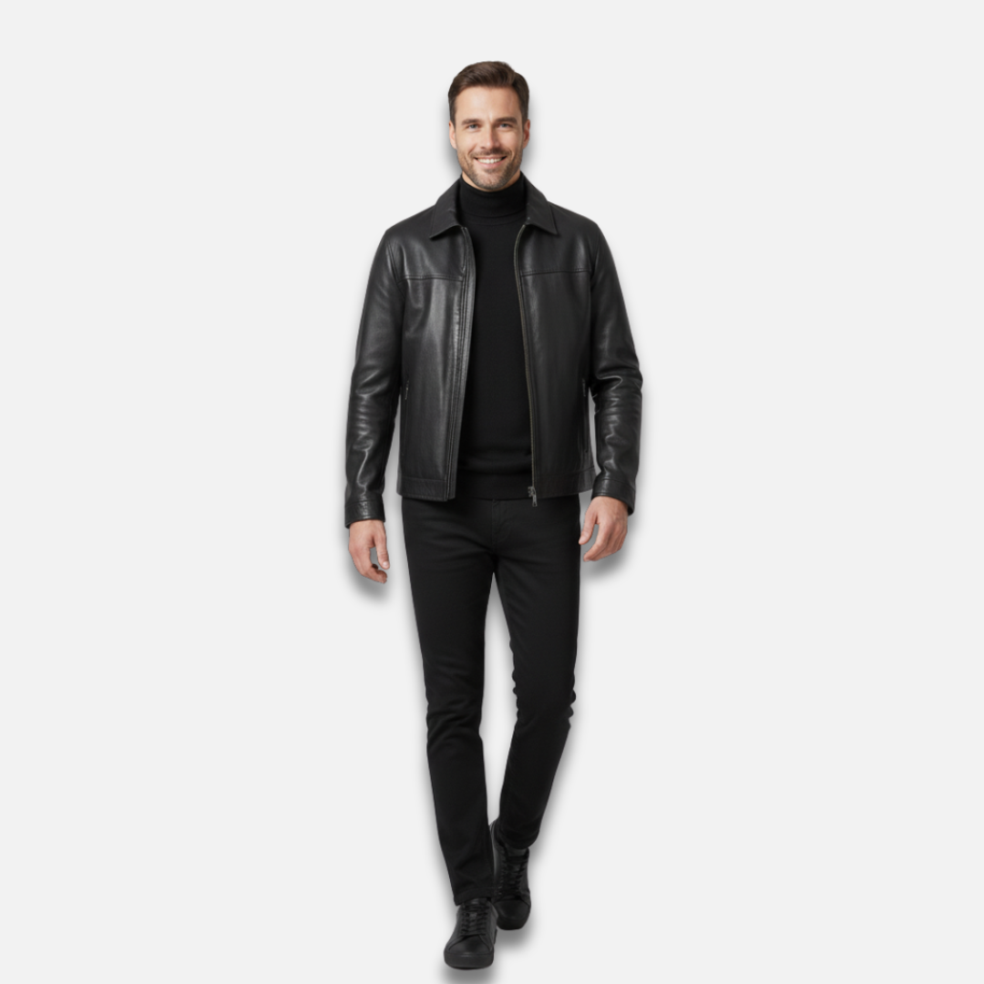 Men’s Collar Leather Jacket Laurel & Legacy