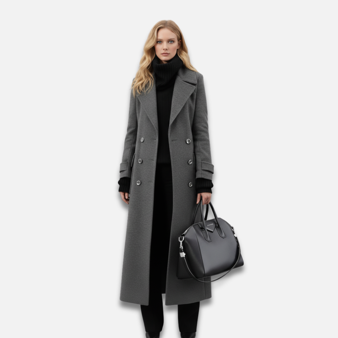 Women’s Double-Breasted Wool Trench Coat Laurel & Legacy