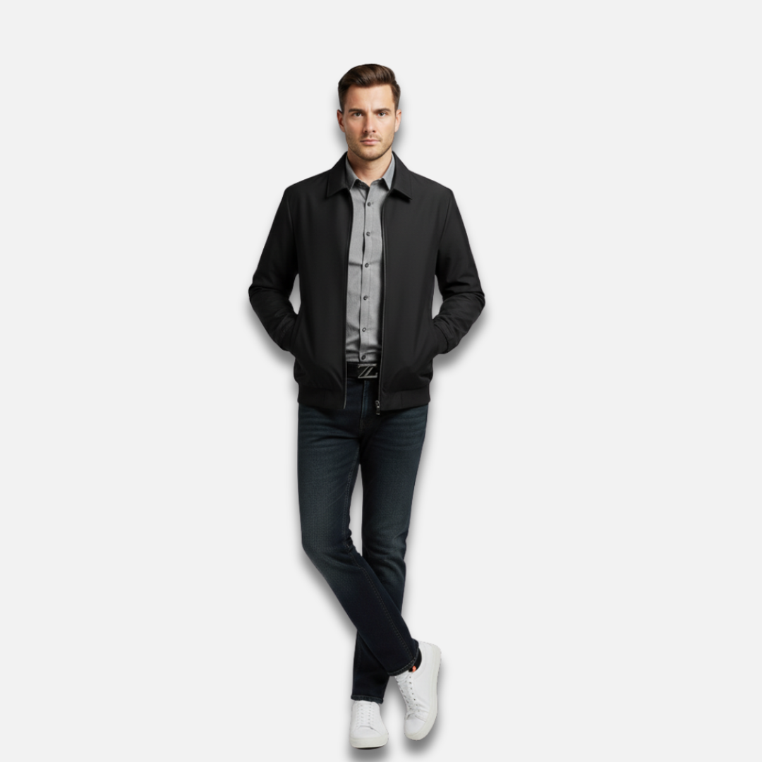 Men’s Casual Silk Zip Jacket Laurel & Legacy
