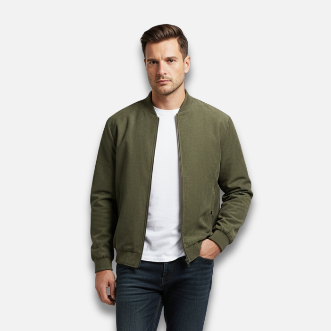 Men’s Bomber-Style Cut Suede Zip Jacket Laurel & Legacy