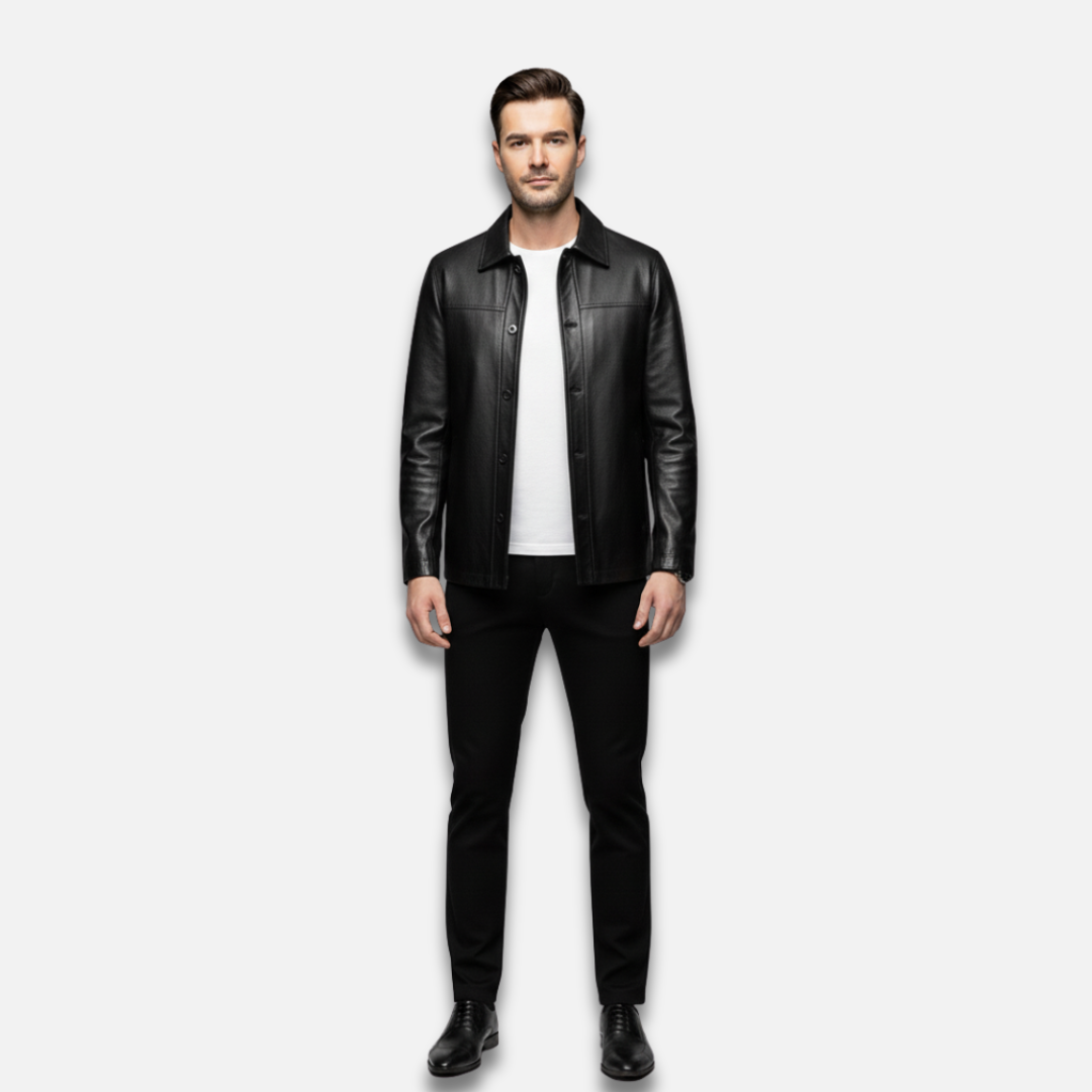Men’s Structured Leather Jacket Laurel & Legacy