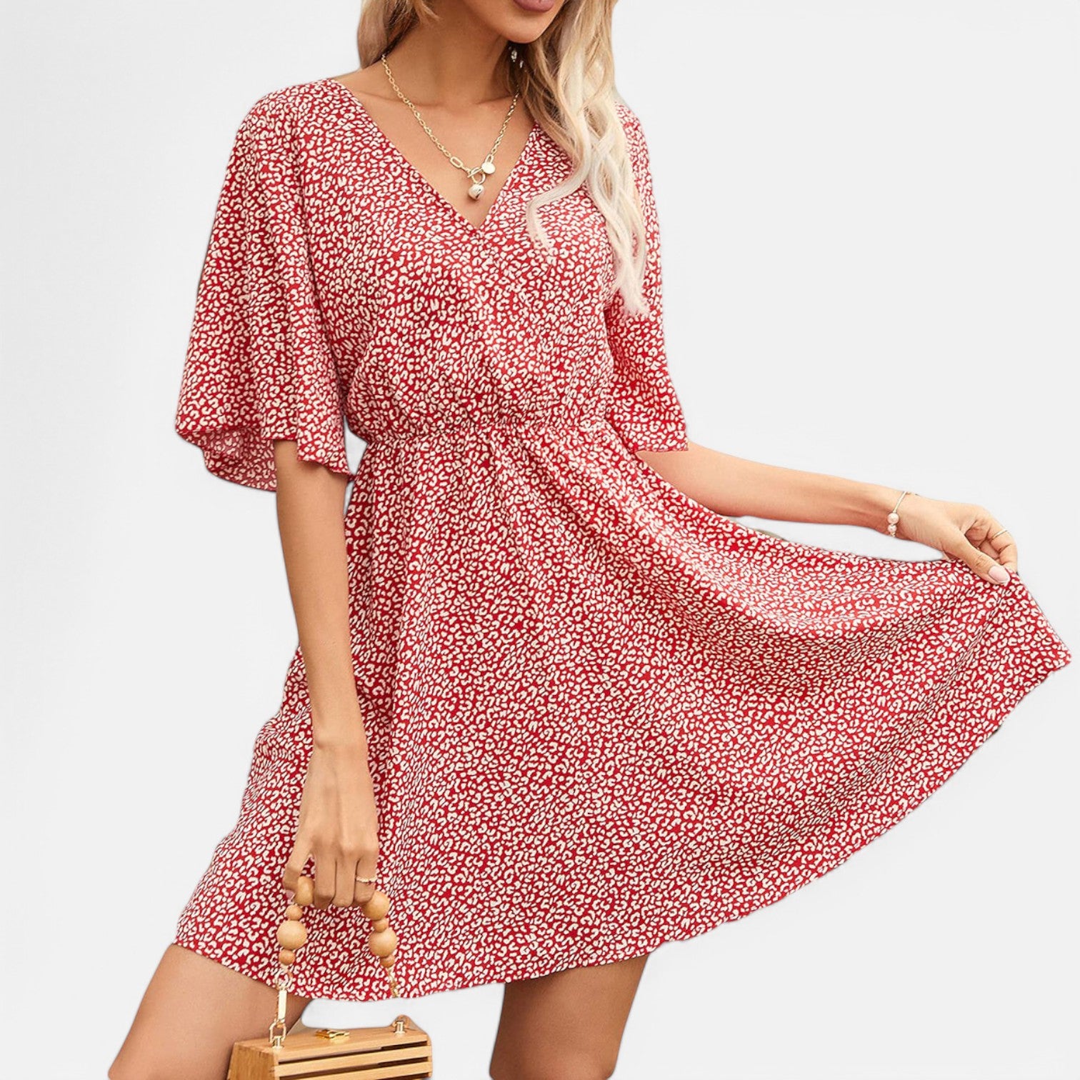 Laurel & Legacy | Women’S Spring Summer V-Neck Print Casual Loose Dress