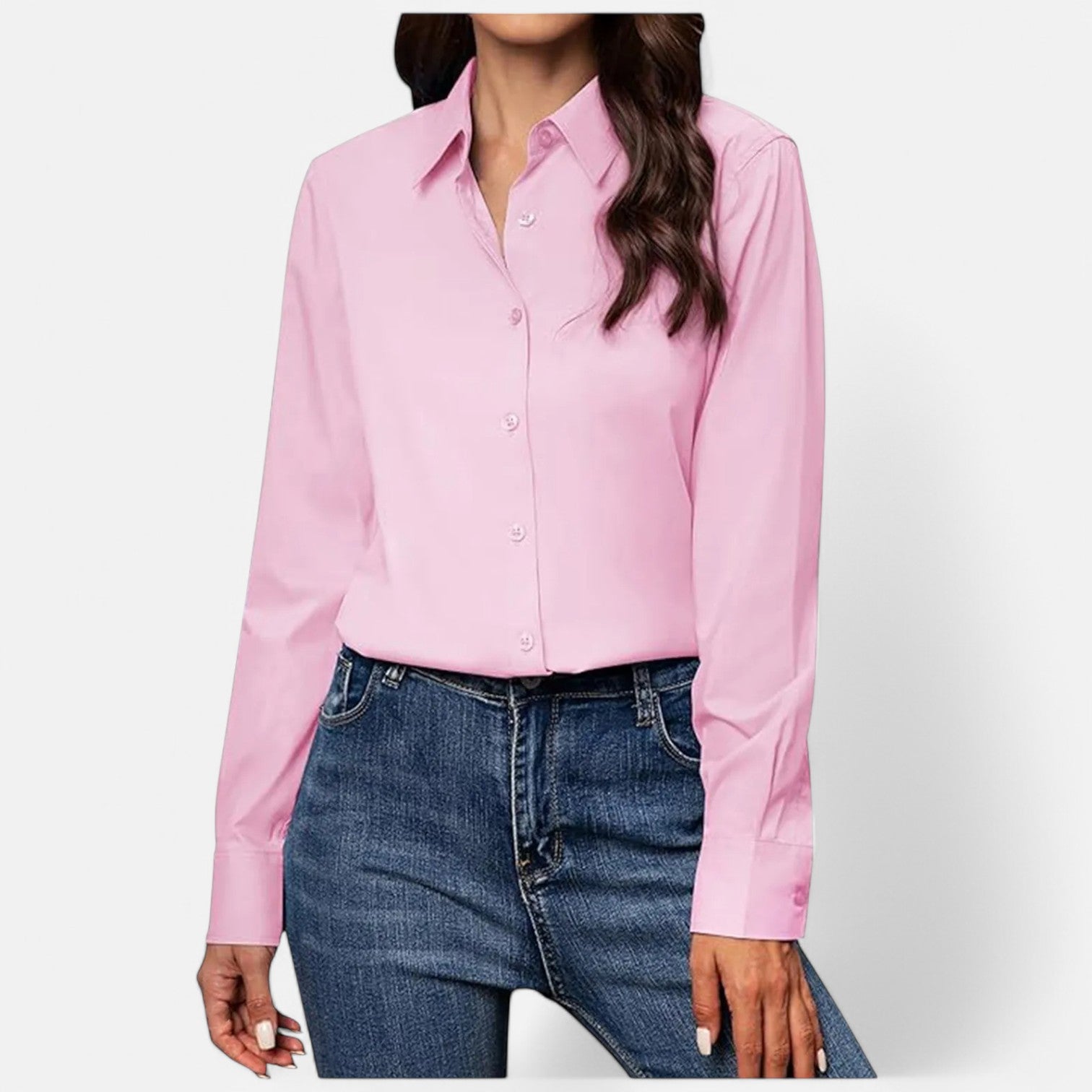 Laurel & Legacy | Women’S White Button-Up Shirt Casual Long Sleeve Lapel Blouse