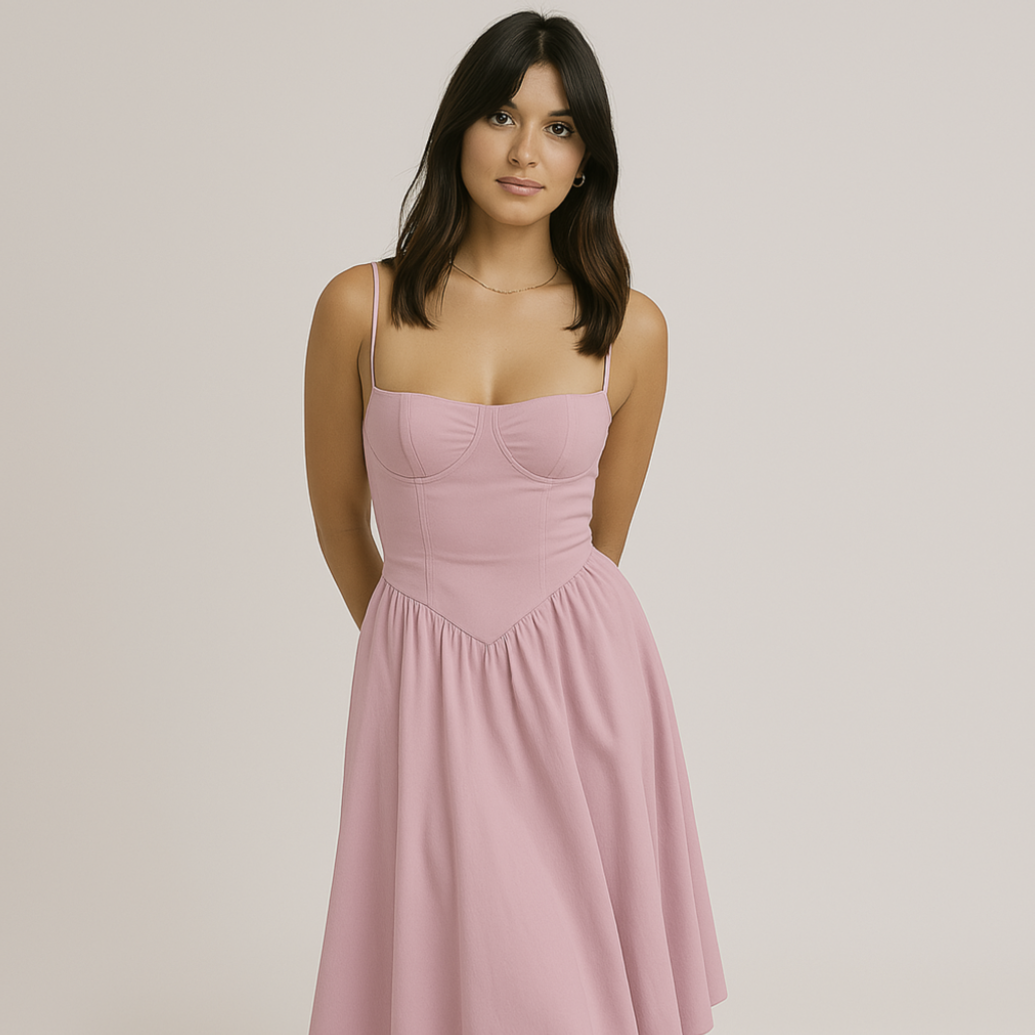 Laurel & Legacy | Women's Elegant Spaghetti Strap A-Line Midi Dress